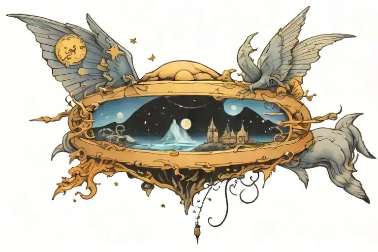Do not go gentle into that good night sky tattoo design idea