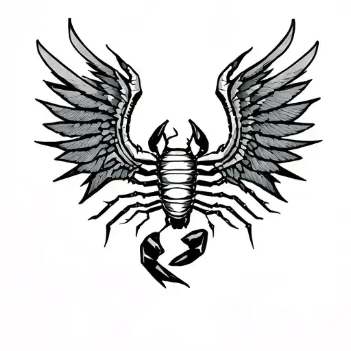 scorpion with wings tattoo design idea