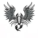 scorpion with wings tattoo design idea