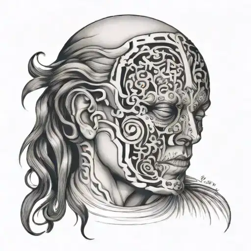 mental health and losing yourself  tattoo design idea