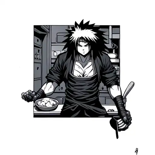 Madara Uchiha in the kitchen tattoo design idea