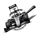 formula one car and cannon arsenal football club emblem tattoo design idea