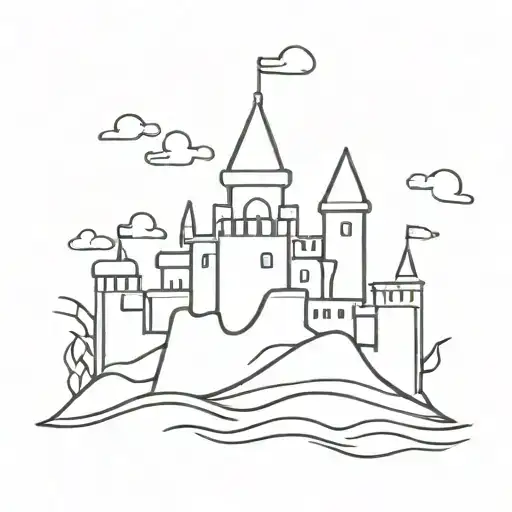 Sandcastle tattoo design idea