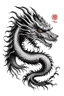Vietnamese style dragon tattoo design idea