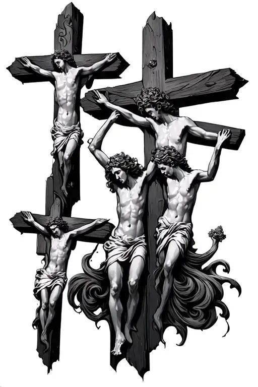 three crosses on Golgotha  tattoo design idea