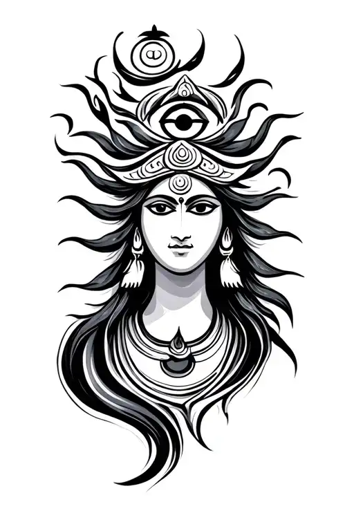 T Tattoo Design Conceptancy Element: • Trishul + om + Third Eye (Lord Shiva & Philosophy) • A Minimal Trishul FO tattoo design idea