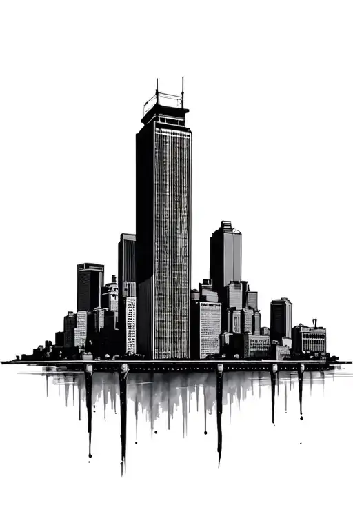 Pittsburgh Skyline tattoo design idea