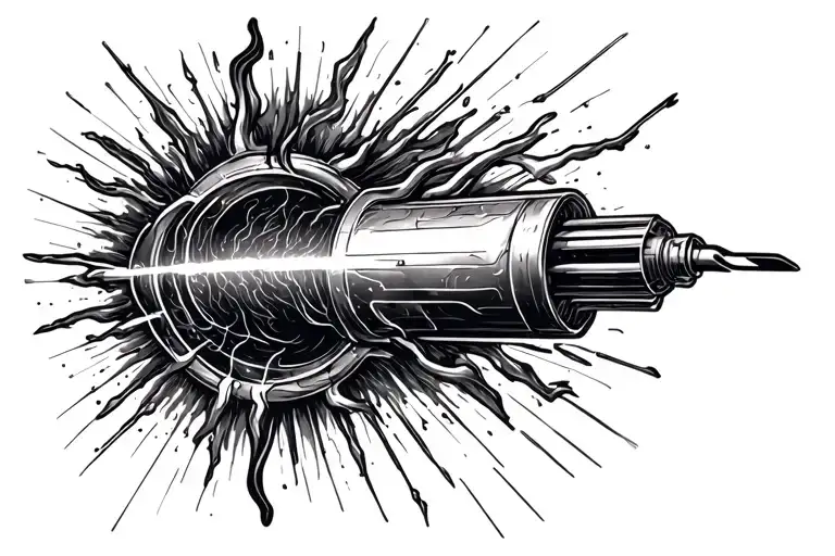 Tesla coil tattoo design idea