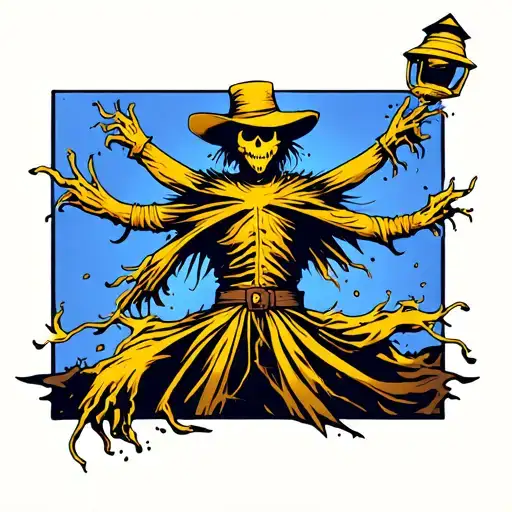 scarecrow as a yellow lantern tattoo design idea