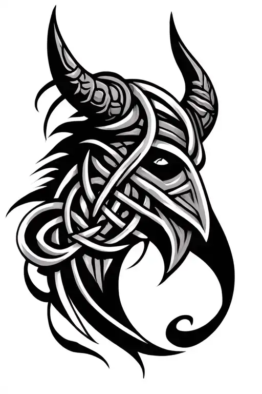 intricate Viking tribal line/knot design tattoo design idea