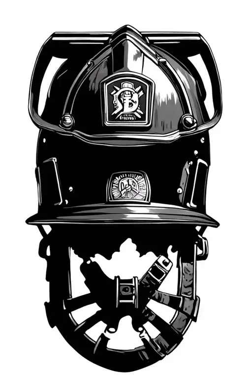 Firefighter helmet tattoo design idea