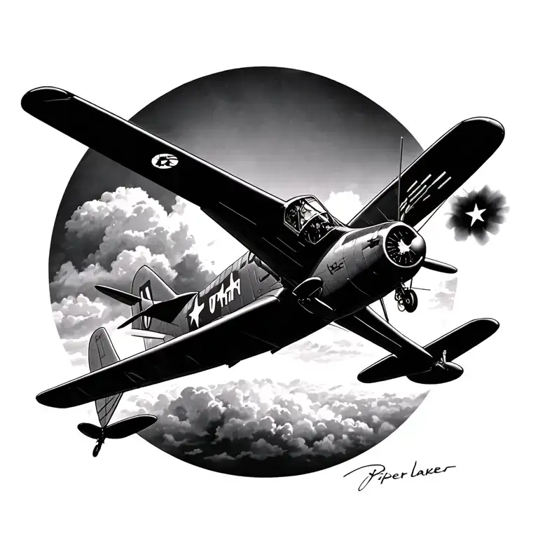 Piper Cherokee plane flying tattoo design idea