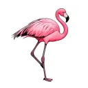 Flamingo standing on one tattoo design idea