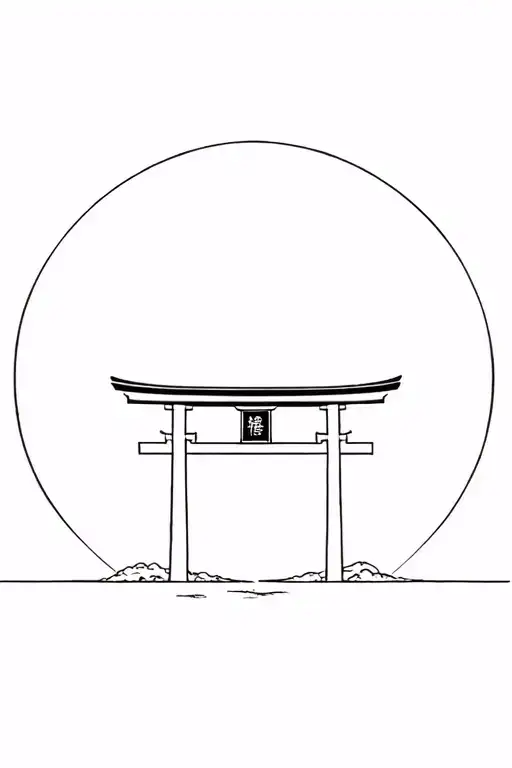 Japanese torii gate tattoo design idea