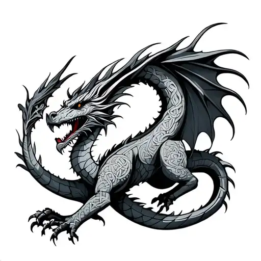 Celtic Dragon tattoo design idea