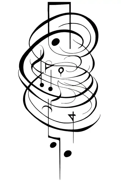 viking warrior runes forming musical notes tattoo design idea