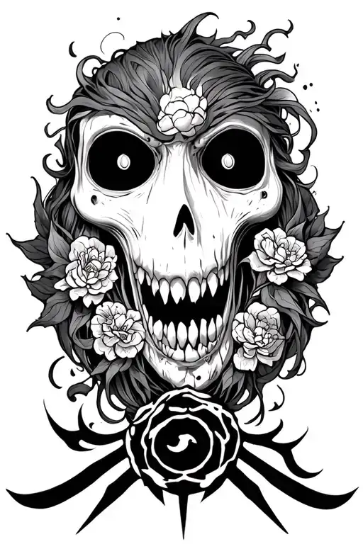 Japanese horror tattoo design idea