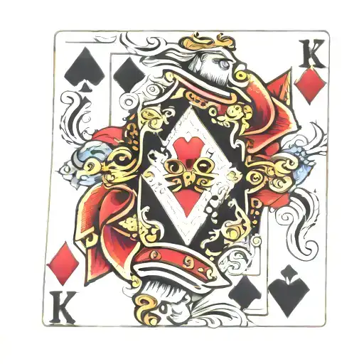 king of diamonds playing card tattoo design idea