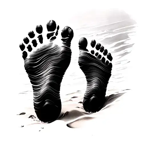 Footprints In The Sand tattoo design idea