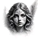 angel face morphine tattoo design idea