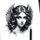 angel face morphine tattoo design idea