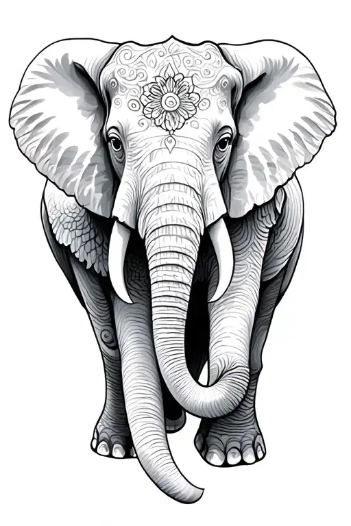 elephant tattoo design idea