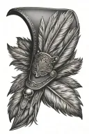 leather pauldron with feathers falling tattoo design idea
