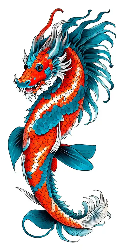 Dragon Koi Fish tattoo design idea