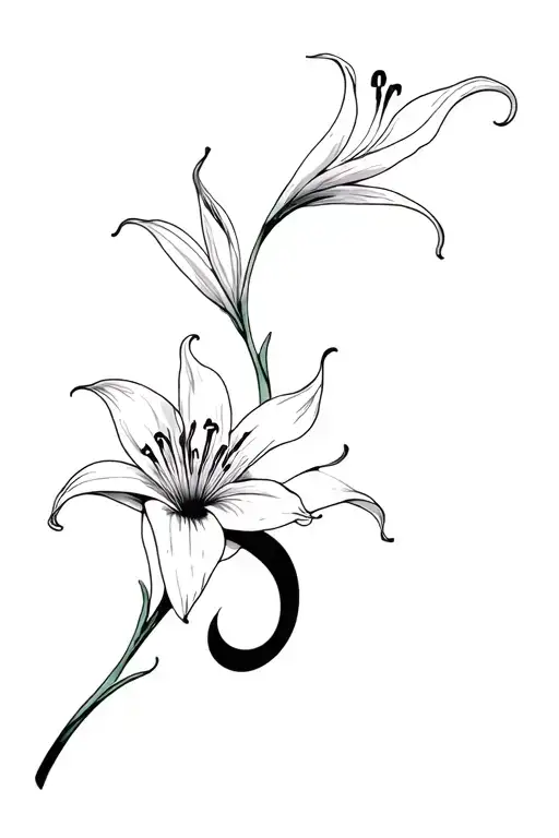 Spider lily semicolon tattoo design idea
