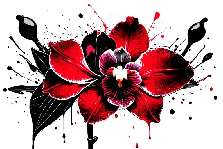 cattleya flower tattoo design idea