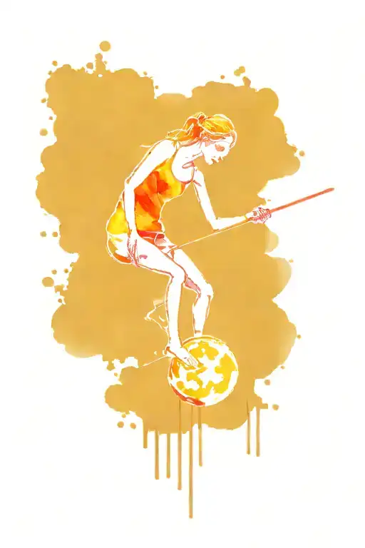 stick figure playing tattoo design idea