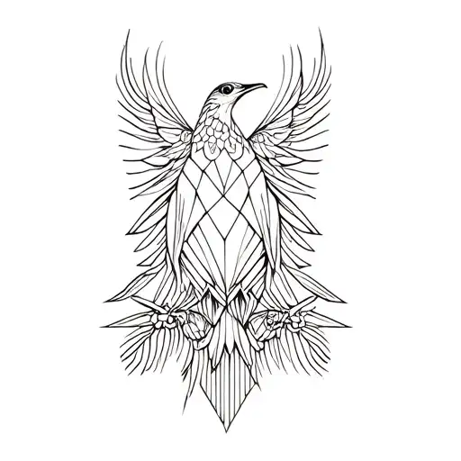 paradise bird tattoo design idea