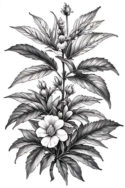 A tattoo featuring a detailed botanical illustration of the client's favorite plant species tattoo design idea