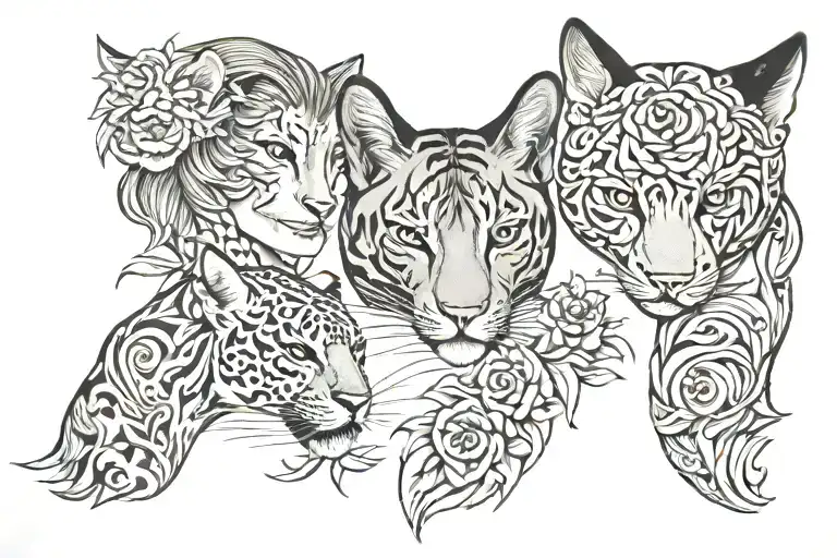 mother and 2 daughter matching tattoos simple   tattoo design idea