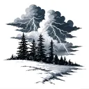 nordic them storm clouds trees lightning storm clouds tattoo design idea