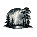 nordic them storm clouds trees lightning storm clouds tattoo design idea