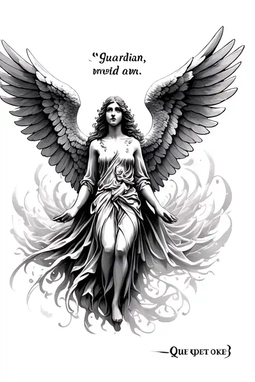 quote for spine about guardian angel tattoo design idea