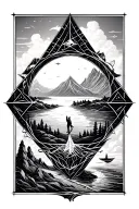 travel, photography, history, nature, geography, geometry tattoo design idea