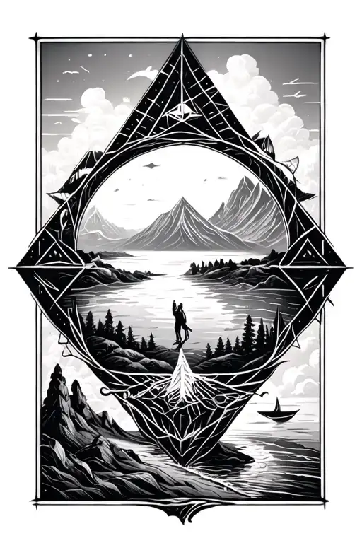 travel, photography, history, nature, geography, geometry tattoo design idea