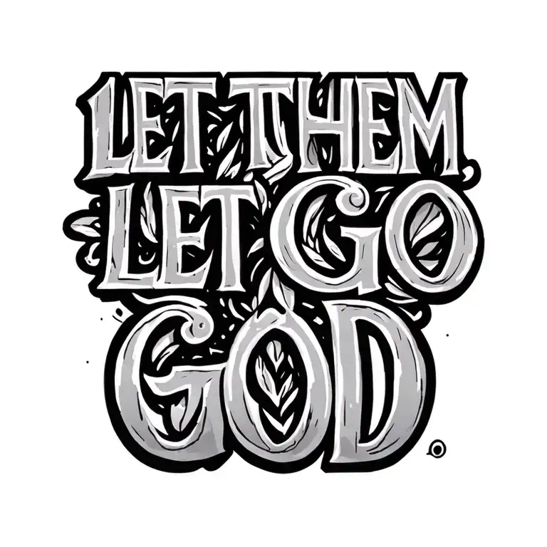 "Let Them, Let Go, Let God" infinite symbol integrated tattoo design idea