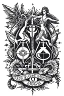 Aquarius and Libra zodiac symbols combined tattoo design idea