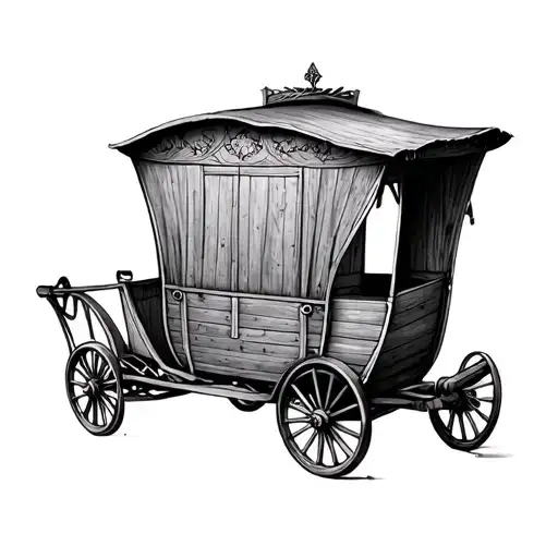 Gypsy caravan tattoo design idea