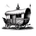 Gypsy caravan tattoo design idea