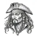 jack sparrow perched tattoo design idea