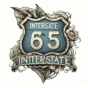 Interstate 95 sign emerging tattoo design idea