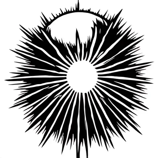 japanese sun rays shining tattoo design idea