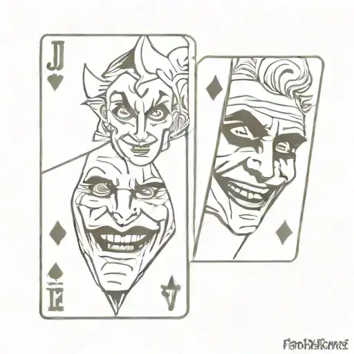joker playing card tattoo design idea