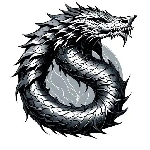 Thor Jörmungandr wrapped tattoo design idea
