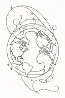 the sun the moon the earth globe tattoo design idea