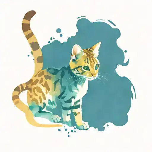 bengal cat tattoo design idea